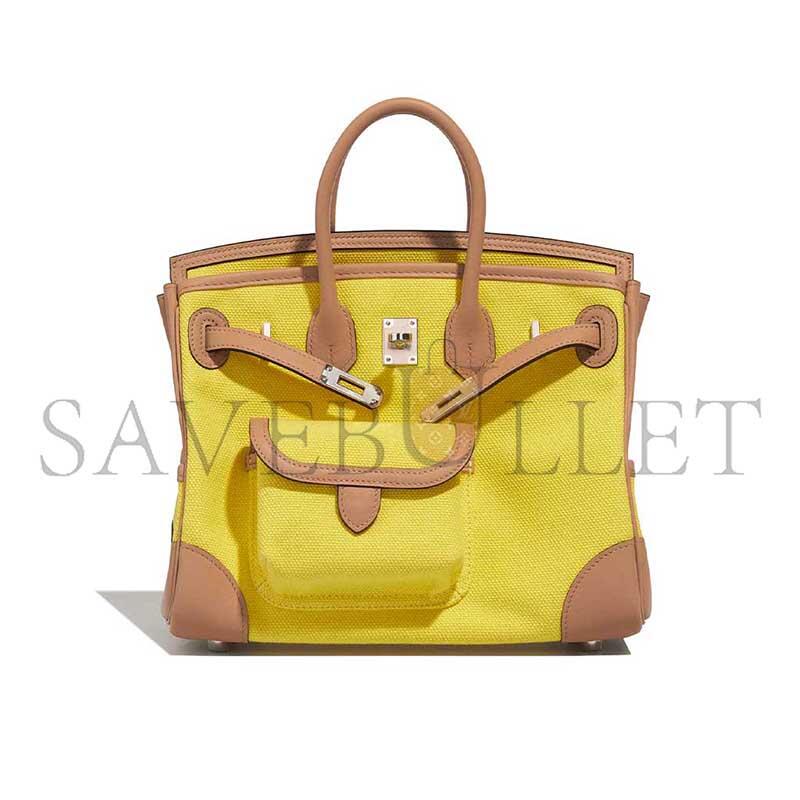 H**mes MASTER BIRKIN CARGO 25 TOILE SWIFT JAUNE CITRON CHAI (25*20*13cm)